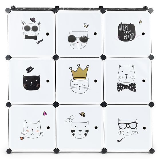 Armadio modulare per bambini con scaffali 9 ripiani per bambini