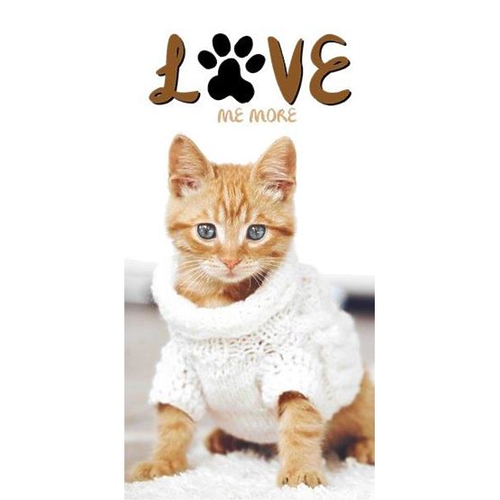 Asciugamano per bebè 70x140 Gattino in maglione