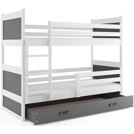 Letto a castello per bambini Rocky - bianco-grigio