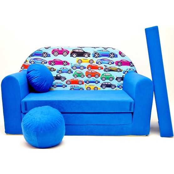 Divano per Bambini Macchinine Blu