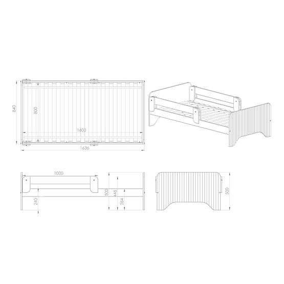 Letto per bambini Rookie 160x80 cm