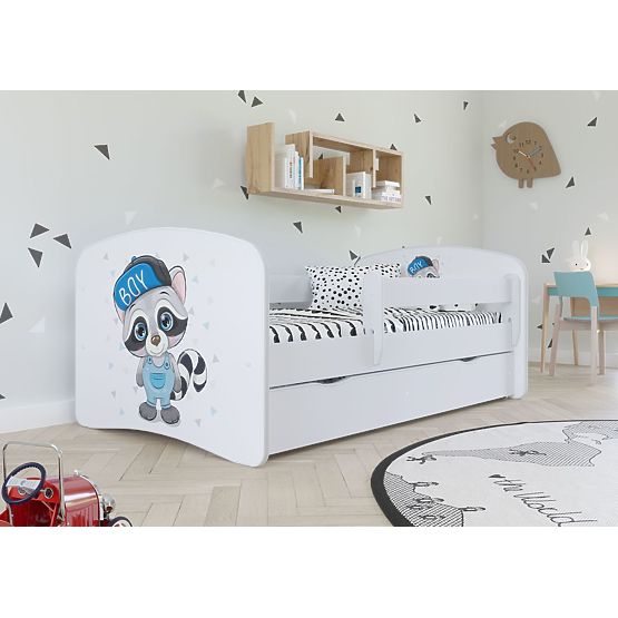 Letto per bambini con barriera - Procione - bianco