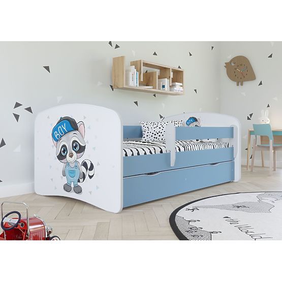 Letto per bambini con barriera - Procione - blu