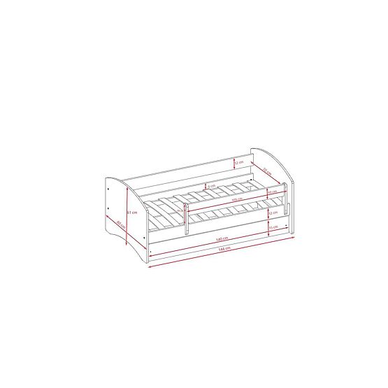Letto per bambini con barriera Ourbaby - Camion dei pompieri - blu