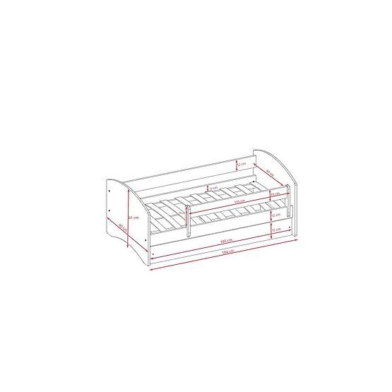 Letto per bambini con barriera Ourbaby - Camion dei pompieri - blu
