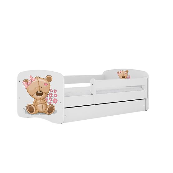 Letto per bambini con barriera Ourbaby - Orsetto - bianco