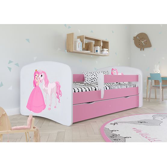 Letto per bambini con barriera Ourbaby - Principessa con cavallo