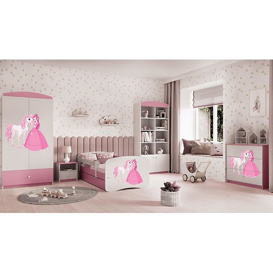 Letto per bambini con barriera Ourbaby - Principessa con cavallo