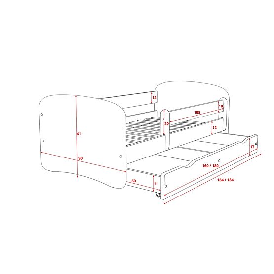 Letto per bambini con barriera Ourbaby - ZOO II
