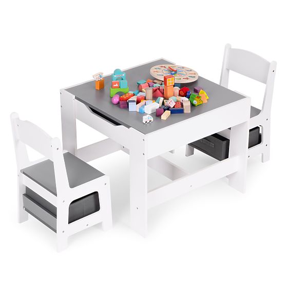 Set di mobili per bambini tavolo + 2 sedie con lavagna ECOTOYS