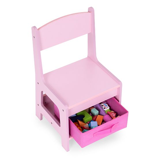 Set di mobili per bambini tavolo + 2 sedie lavagna rosa ECOTOYS