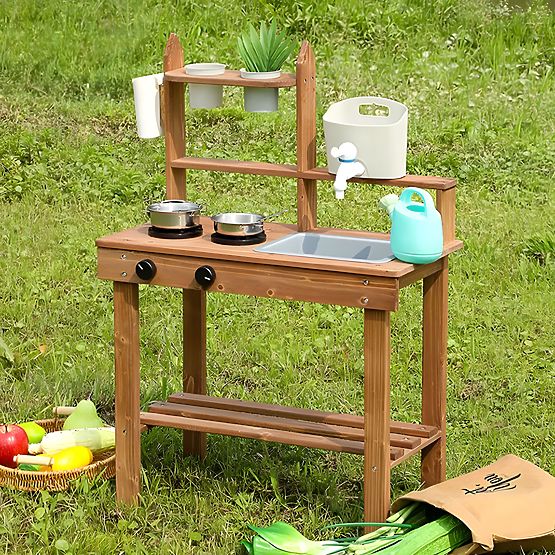 Cucina fangosa da esterno per bambini in legno di abete ECOTOYS