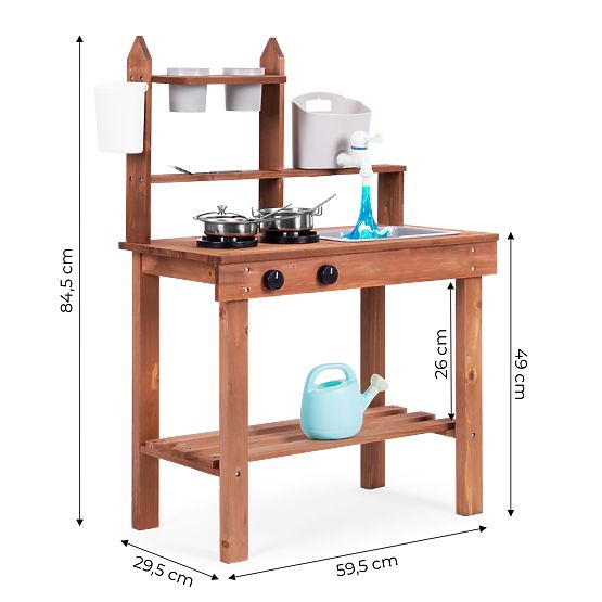 Cucina fangosa da esterno per bambini in legno di abete ECOTOYS