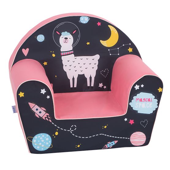 Poltroncina per bambini Lama - blu e rosa