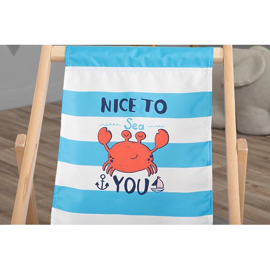 Sedia da spiaggia per bambini Krab - blu-bianco