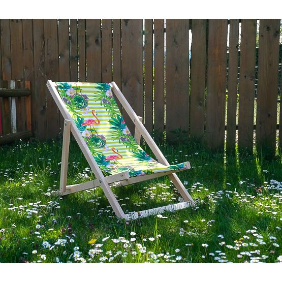 Sedia da spiaggia per bambini Fenicotteri e fiori tropicali