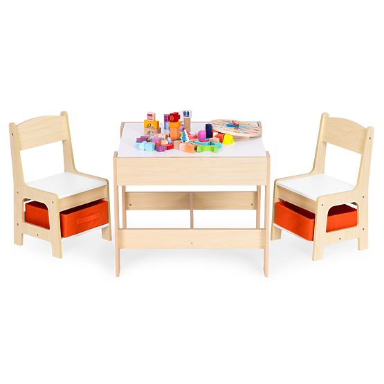 Set di mobili per bambini tavolo + 2 sedie con lavagna ECOTOYS