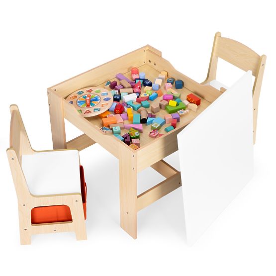Set di mobili per bambini tavolo + 2 sedie con lavagna ECOTOYS