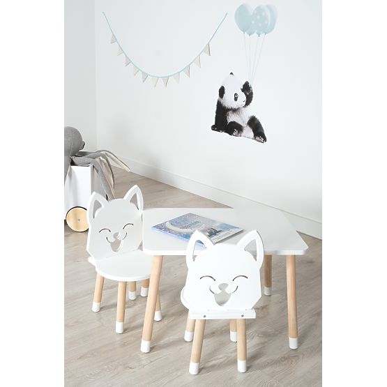 Tavolo per bambini con sedie - Volpe - bianco