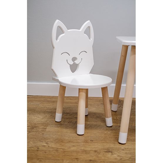 Tavolo per bambini con sedie - Volpe - bianco