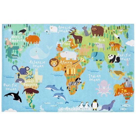 Tappeto per bambini - Mappa del mondo