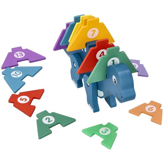Dinosauro con puzzle numerici