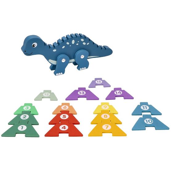 Dinosauro con puzzle numerici