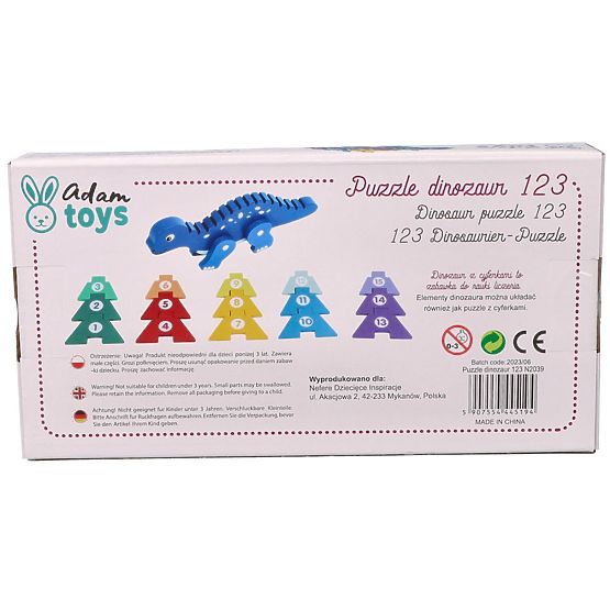 Dinosauro con puzzle numerici