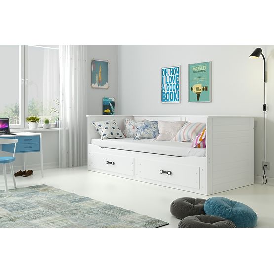 Divano letto HERMES per bambini con schienale - bianco