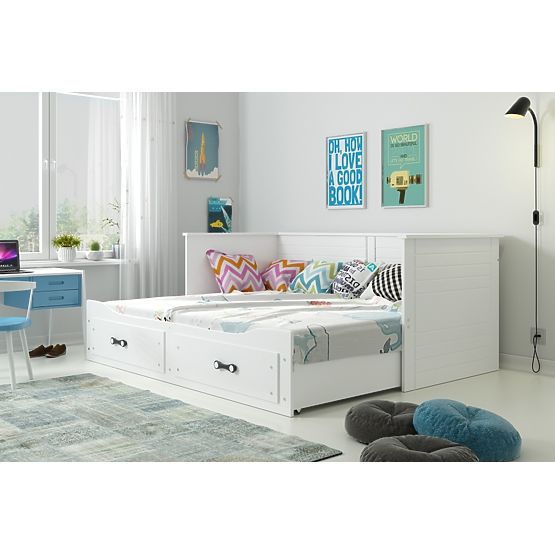 Divano letto HERMES per bambini con schienale - bianco
