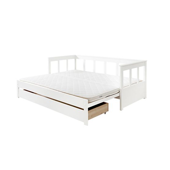 Letto per bambini estensibile con schienale Pino - bianco