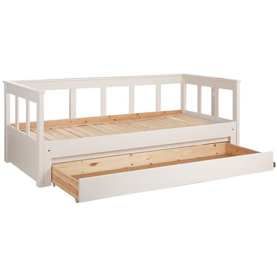Letto per bambini estensibile con schienale Pino - bianco