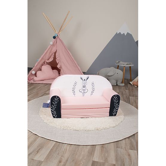 Divano per bambini Ballerina coniglio - bianco-rosa