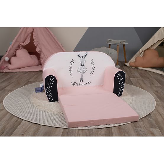 Divano per bambini Ballerina coniglio - bianco-rosa