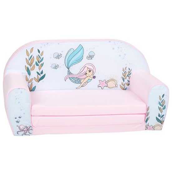 Divano per bambini Sirenetta - rosa e bianco