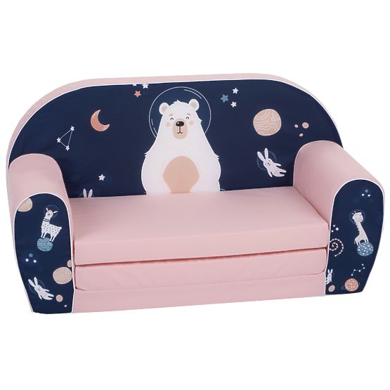 Divano per bambini Orso Polare - blu e rosa