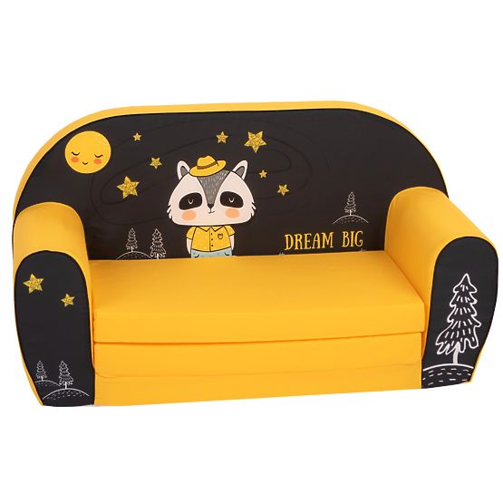 Divano per bambini Procione - nero-giallo