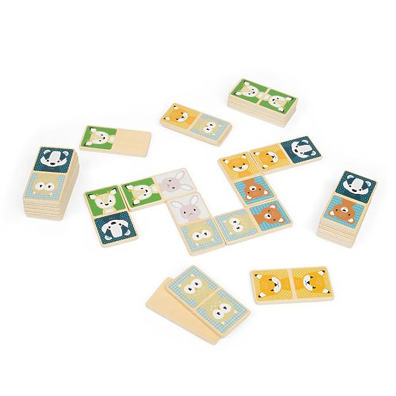 Domino in legno Bigjigs Toys - animali della foresta
