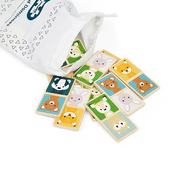 Domino in legno Bigjigs Toys - animali della foresta