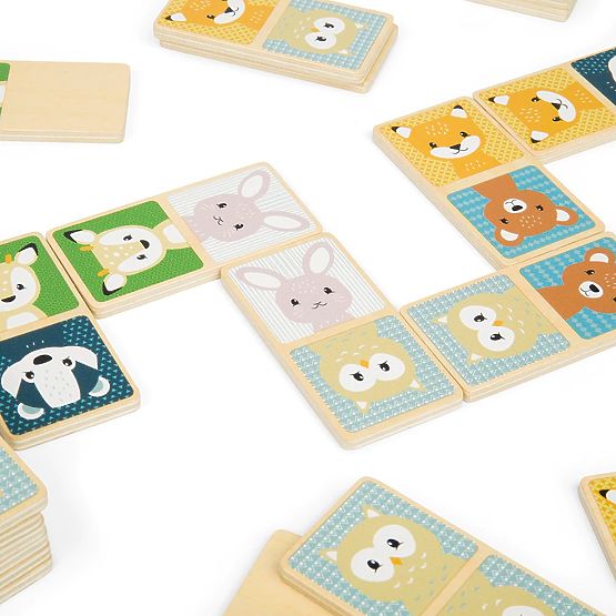 Domino in legno Bigjigs Toys - animali della foresta