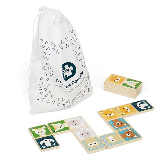 Domino in legno Bigjigs Toys - animali della foresta