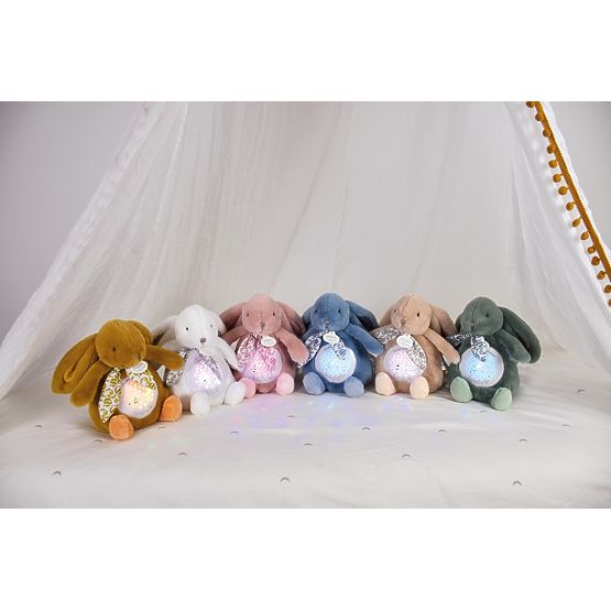 Doudou Carillon con proiezione Coniglietto bianco