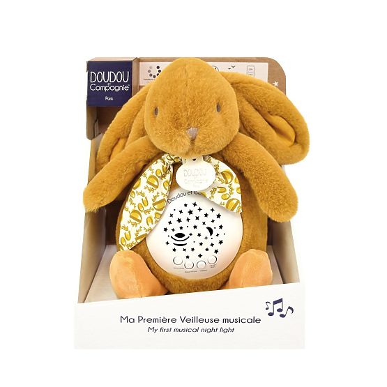 Doudou Carillon con Proiezione Coniglietto Marrone