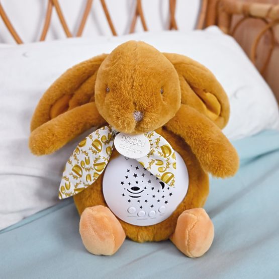 Doudou Carillon con Proiezione Coniglietto Marrone