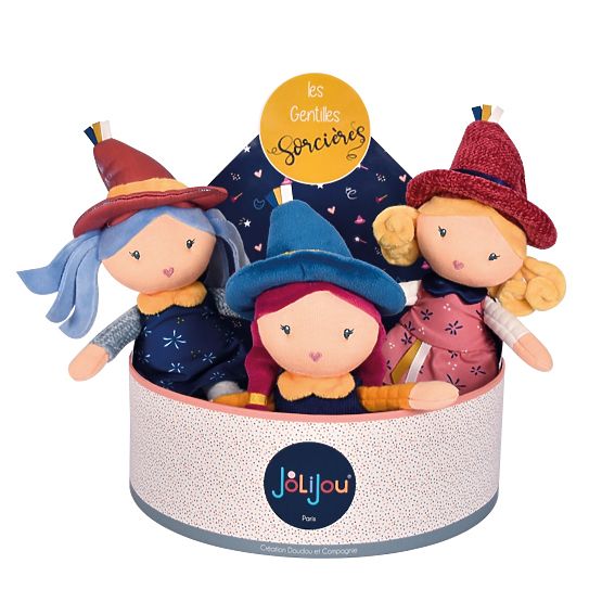 Doudou Jolijou Bambole di Stoffa Streghe 24 cm