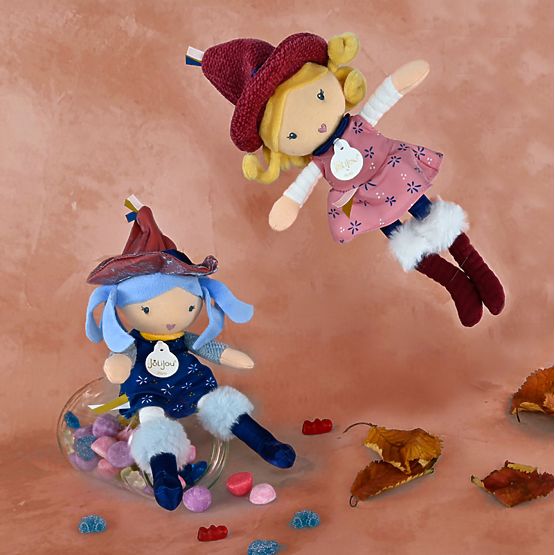 Doudou Jolijou Bambole di Stoffa Streghe 24 cm