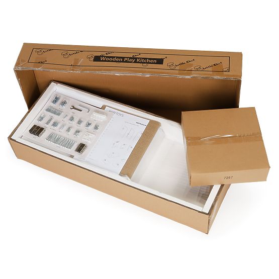 Grande cucina in legno per bambini bianco-oro ECOTOYS