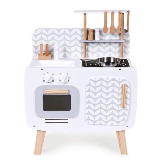 Cucina in legno per bambini retrò forno fornelli lavello accessori da cucina ECOTOYS