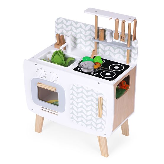 Cucina in legno per bambini retrò forno fornelli lavello accessori da cucina ECOTOYS