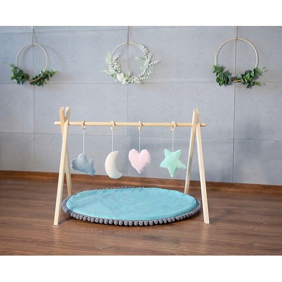 Barra in legno Skandi + game pad - blu oceano